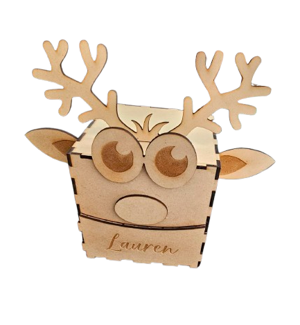 Christmas Reindeer box personalised - Lauren