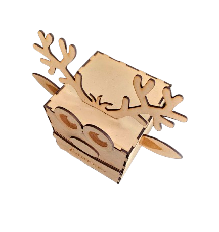 Christmas Reindeer box personalised - Lauren. Top view