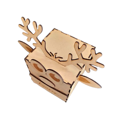 Christmas Reindeer box personalised - Lauren. Top view