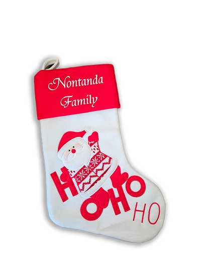 Christmas Stocking HO HO. Personalised.