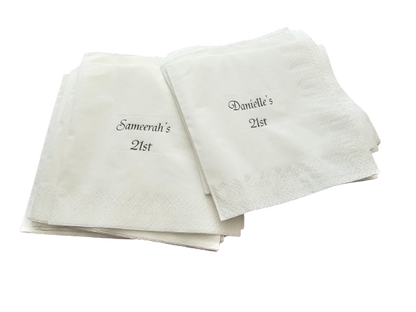 Double ply personalised serviettes