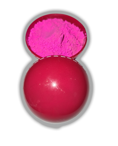 Gender reveal cricket ball filled with vibrant pink powder