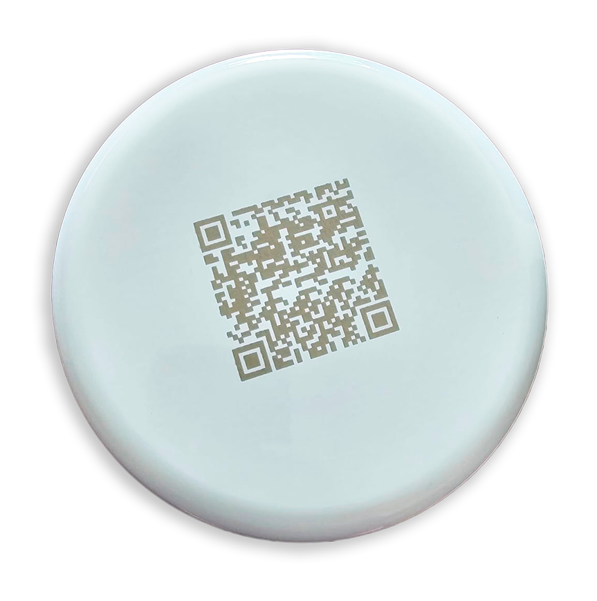 Puzzle metal container QR code engraved, top view