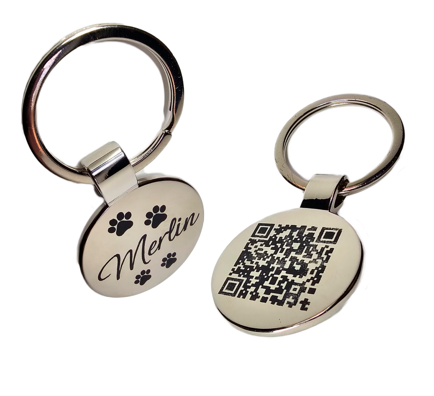 Stainless steel Qr code keyring