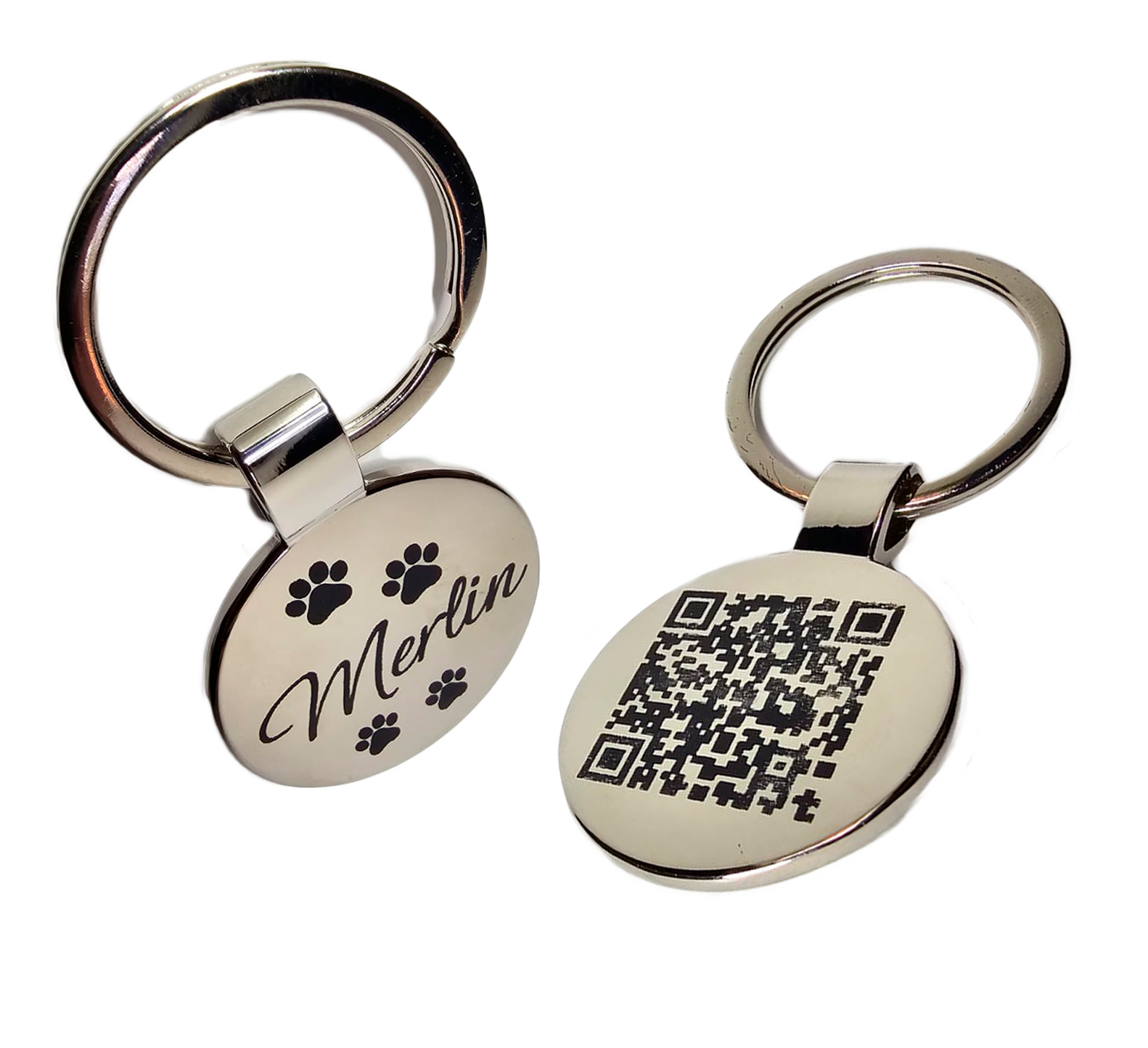 Stainless steel Qr code keyring