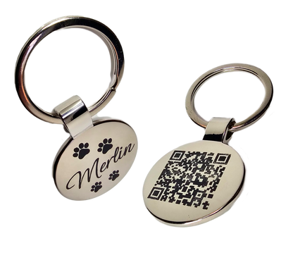 Stainless steel Qr code keyring