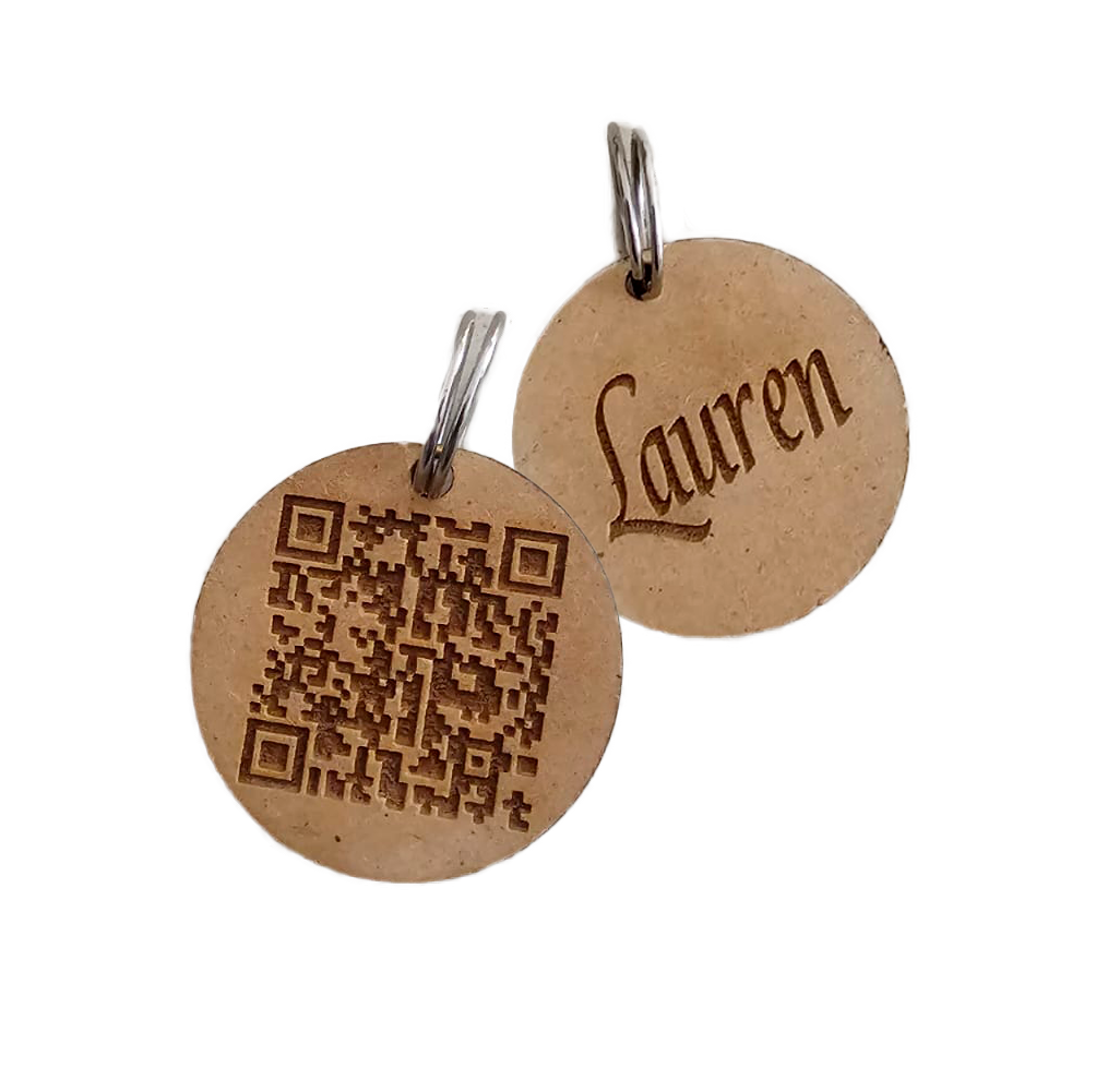 Keyring with QR code