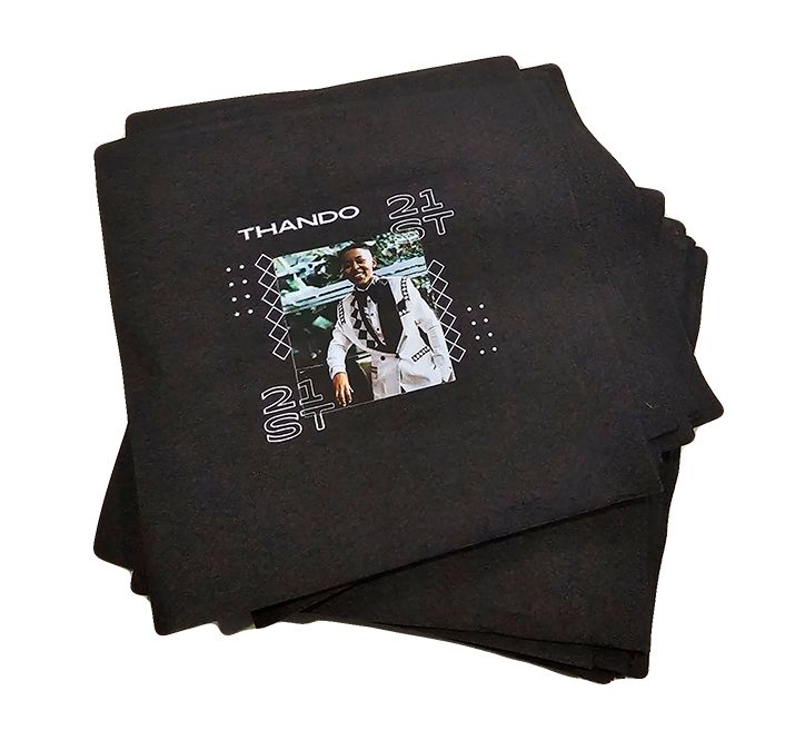 Personalised black serviette