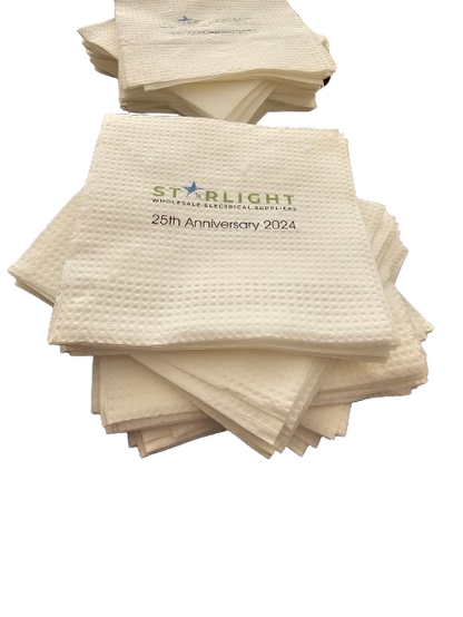 Branded serviettes single ply