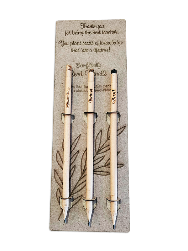 Pencil with seeds - trio gift pack. Teacher's Gifts. Personalised