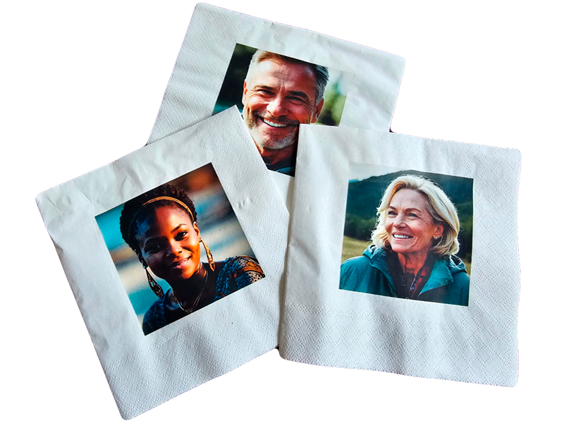 Personalised photo-serviettes