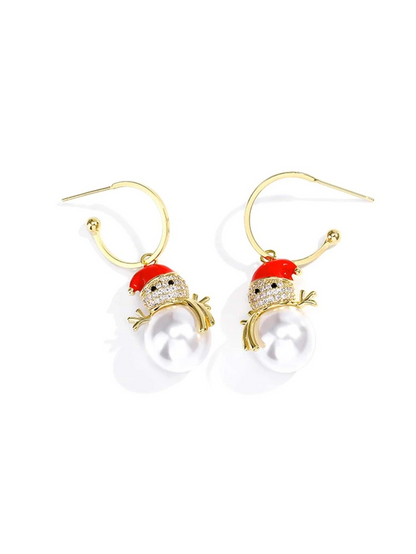 Christmas snowman earrings